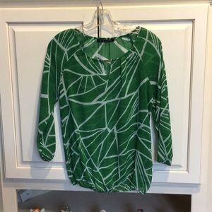 Sheer green print blouse